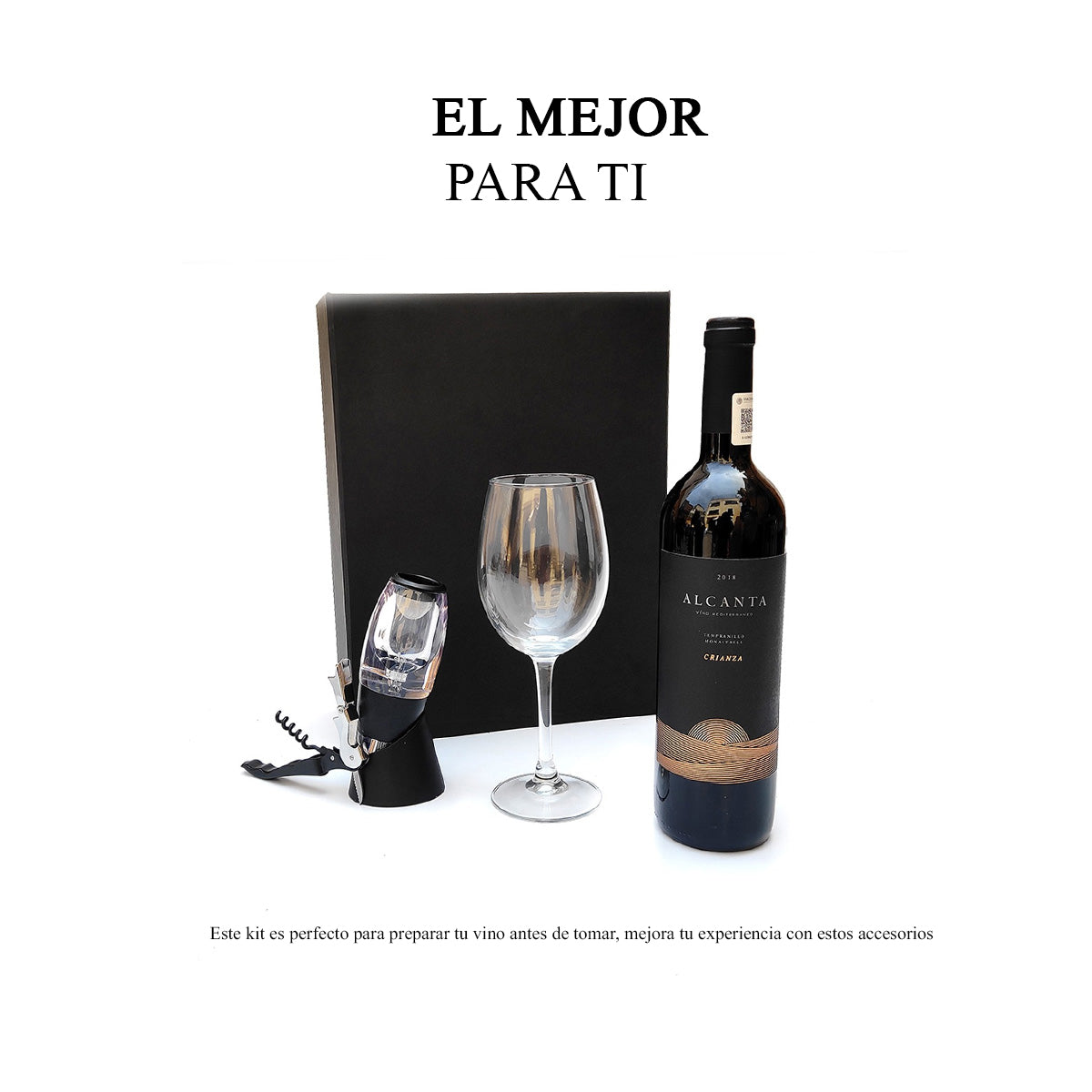 Kit de Accesorios para Vino Tinto Clos Montblanc con Copa y Oxigenador
