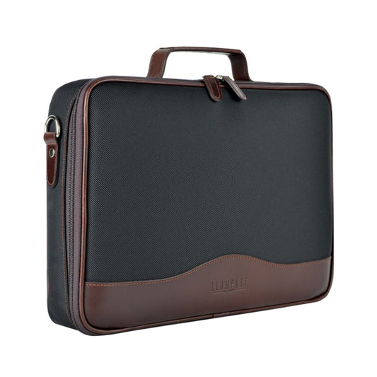 Porta Laptop para Caballero Llompart Ejecutivo con Detalles en Piel Encerada Negro