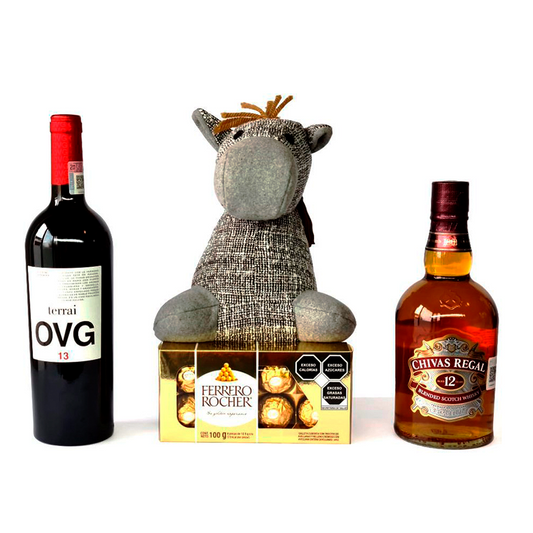 Kit de Whisky Chivas Regal 12 con Vino y Chocolates