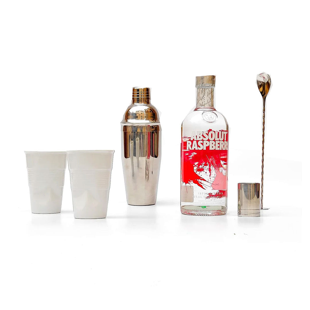 Set de Coctelería Fiesta con Vodka Absolut Raspberri
